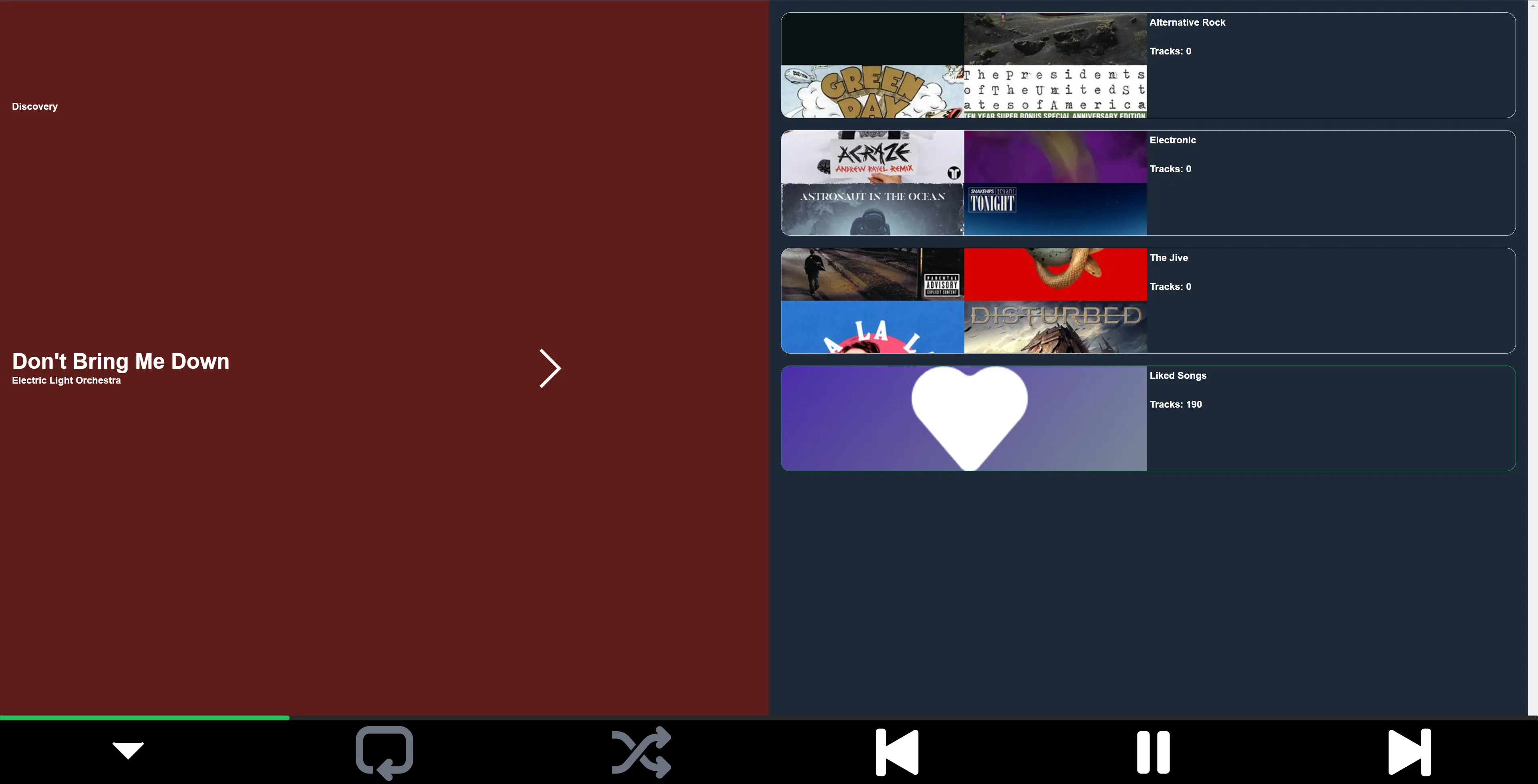 An example of the Spotify App Playlist flyout menu